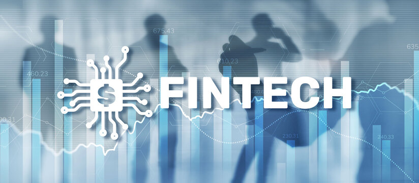 Fintech Financial technology investment Mixed Media Business concept
