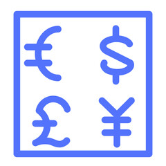 Obraz premium Euro Dollar Pound Sterling Yen Currency Icon