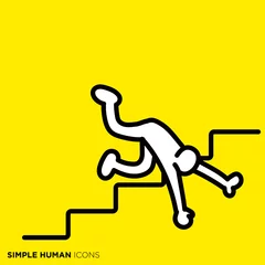 Fotobehang シンプルな人間のアイコンシリーズ　「階段から落ちる人」 © studio uguisu