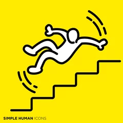Fotobehang シンプルな人間のアイコンシリーズ　「階段から落ちる人」 © studio uguisu