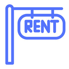 For Home House Real Estate Rent Sign Icon