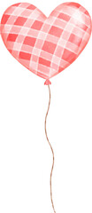 cute sweet Hearts balloon watercolour hand drawing