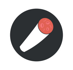 Blood donation icon. Structure, cell and molecule. Graphic element for website. Medical and chemical analysis, experiment and research. Template, layout and mockup. Cartoon flat vector illustration