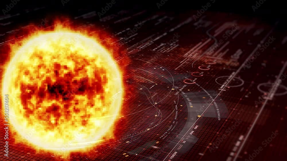 Poster Futuristic digitally generated holographic Sun for head up display and user interface design background
