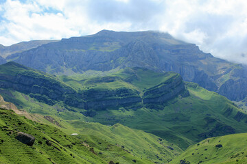 Beautiful rocks in the mountains. Laza village. Kusar region. Azerbaijan. Shahdag.