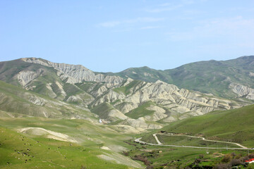 Green mountains. Khyzy region. Azerbaijan.