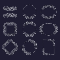 Floral ornaments. Circle flourish pattern. Frames and borders.