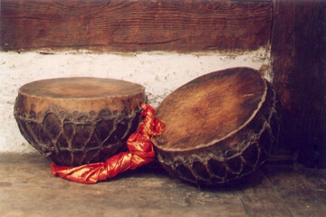 Pair of old classical Indian percussion instruments or nagadas
