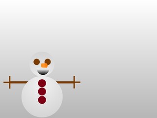 Cute snowman, illustration, on a red background