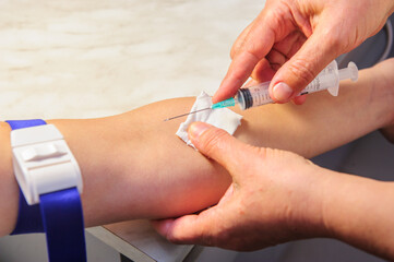 Doctor making vaccination ingection,. Medicine and healthcare concept.