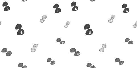 
Seamless pattern made of dumbbells drawn with colored pencils like a cartoon