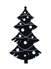 Christmas tree icon. Graphic element for printing on fabric. Logo for company. Nature and flora. Symbol of new year and winter holidays, culture and traditions. Cartoon flat vector illustration