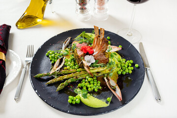 gourmet dinner on the christmas table