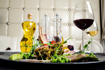 gourmet dinner on the christmas table