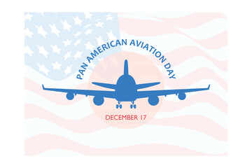 Naklejka premium Pan American aviation day theme poster, Suitable for Poster , Banners, campaign and greeting card, flat vector modern illustration