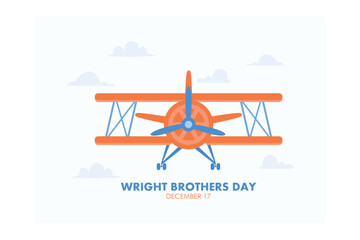 Vector illustration on the theme of Wright Brothers day observed each year on December 17th, flat vector modern illustration