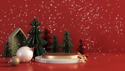 christmas tree with candles and snowflakes