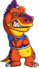 Dinosaur character with angry pose