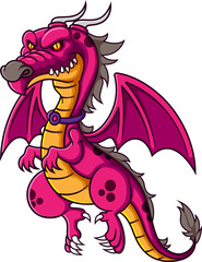 Naklejka premium A Strong dragon cartoon character