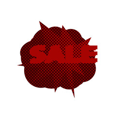 Abstract transparent halftone grunge sale sticker element.