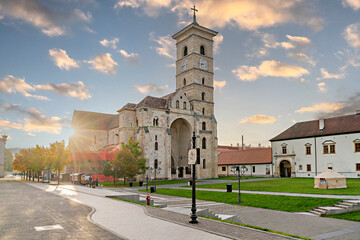 Fototapeta na wymiar St Michael's Roman Catholic Cathedral in Alba Iulia, Transylvania, Romania