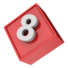 Number 3d render