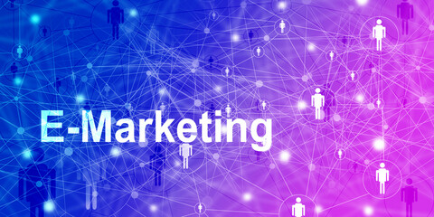 2d illustration business E marketing concept