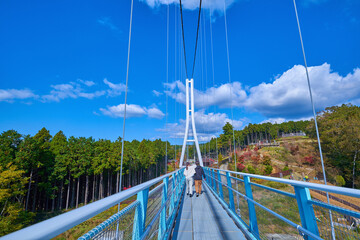 静岡県三島市の日本一長い吊橋を北側に向かって進む