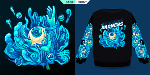 Sadness Eyes Suitable For Screen Printing