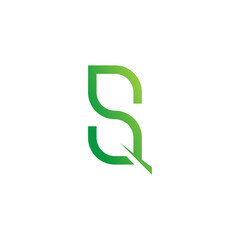 Letter S eco leaves logo icon design template elements