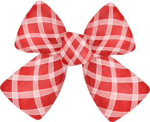 cute check striped ribbon hair bow tie watercolour illustration