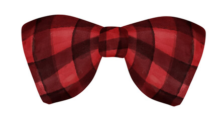 cute check striped ribbon hair bow tie watercolour illustration