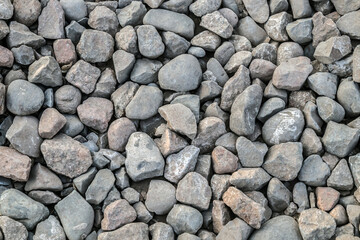 Stones on the railway embankment as a background