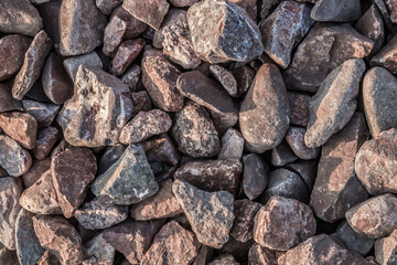 Stones on the railway embankment as a background