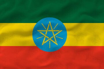 National flag of Ethiopia. Background  with flag of Ethiopia.