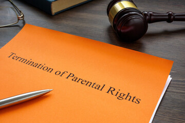 Documents about Termination of parental rights in a court. - obrazy, fototapety, plakaty
