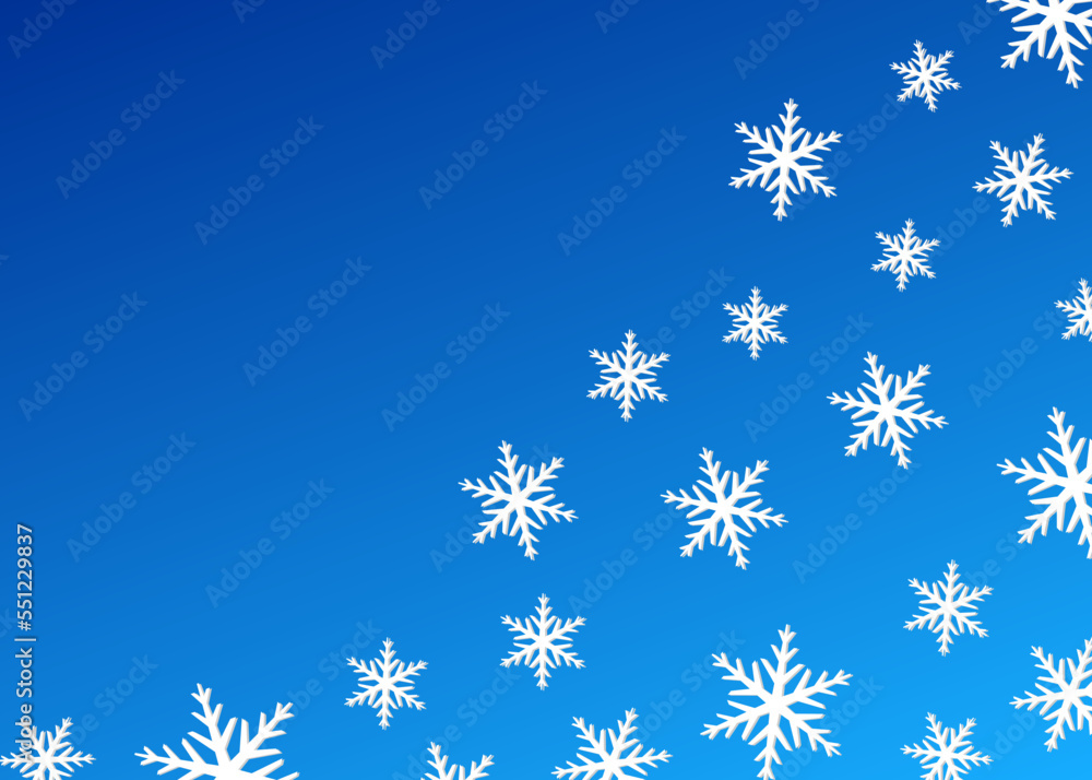 Poster minimalist background with seamless snowflakes pattern and with some copy space area