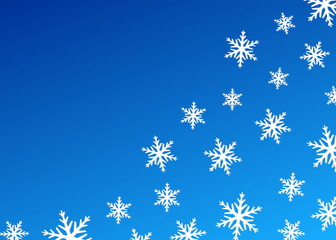 Minimalist background with seamless snowflakes pattern and with some copy space area