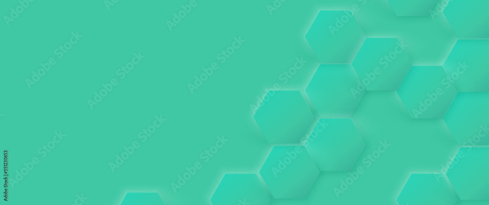 Poster abstract hexagon pattern texture on green pastel background. vector illustration