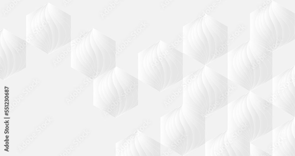 Aufkleber Abstract hexagon with wavy curve pattern texture on white background. Vector illustration