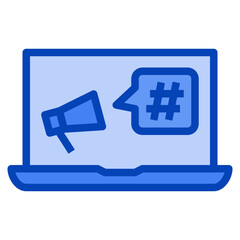 Obraz premium social blue icon