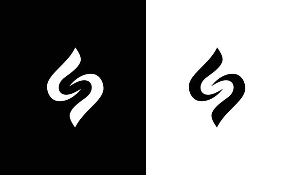 Unique modern geometric creative elegant letter s or ss logo template. Vector icon.