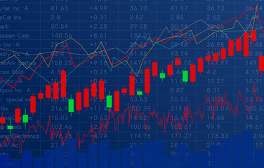 Conceptual diagram of the rising trend of stocks