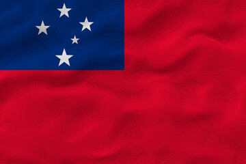 National flag of Samoa. Background  with flag of Samoa.