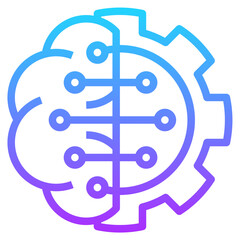 brain gradient line icon