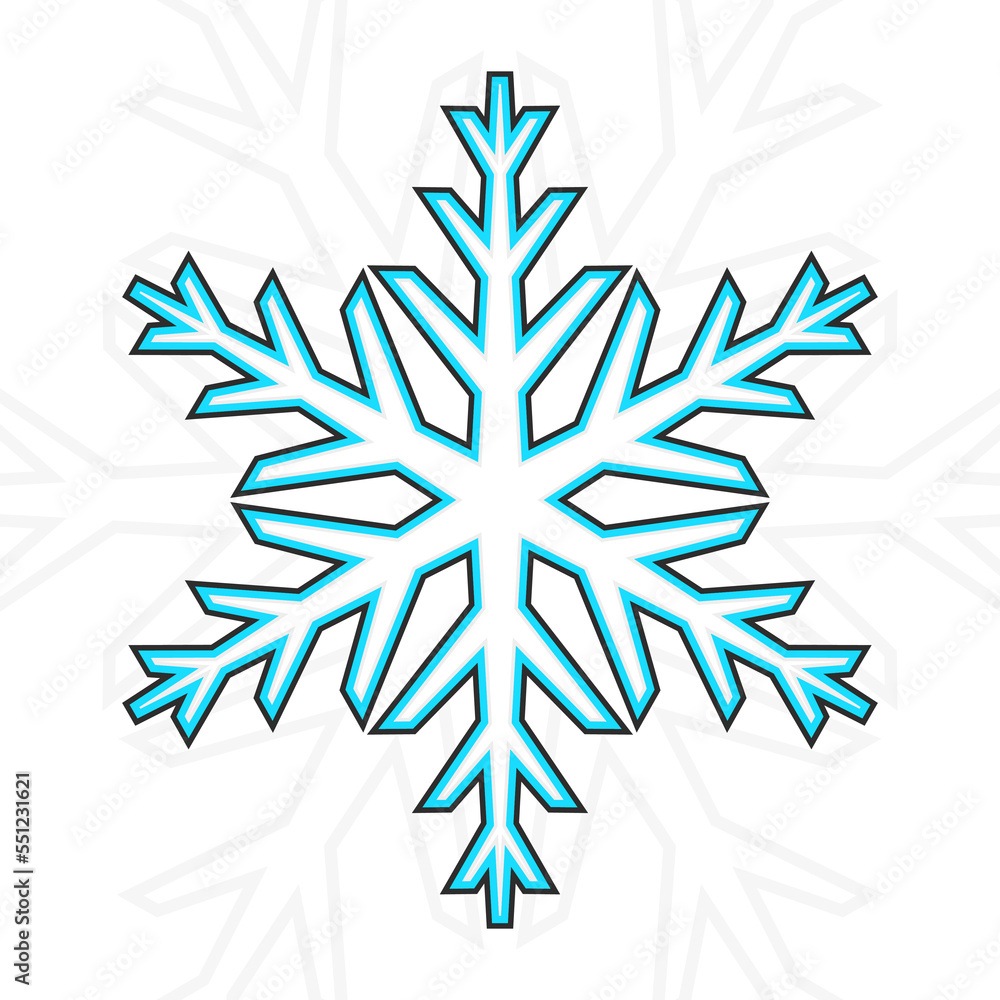 Poster simple snowflake logo with geometric line pattern