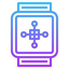 Fototapeta premium smartwatch gradient line icon