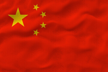 National flag of the People's Republic of China.  Background  with flag of the People's Republic of China.