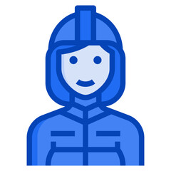 firefighter blue icon