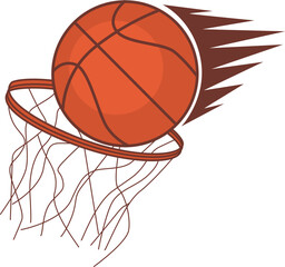 The basketball is floating into the basket.